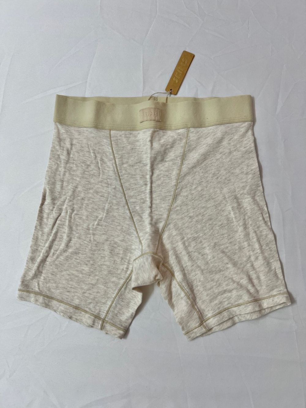 SKIMS Boyfriend Boxer Shorts Short Heather Oatmeal